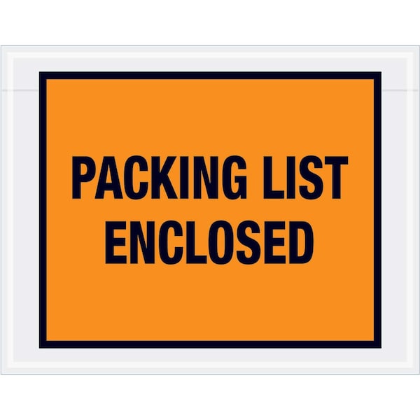 7x5-1/2 Orange Packing List Enclosed, Full Face, 1000PK